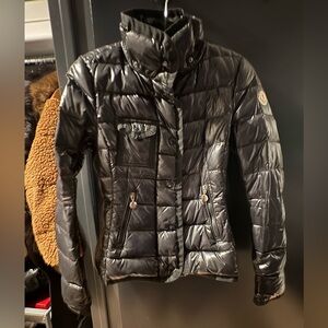 Moncler Women's Shiny Black Puffer Coat,0,XS